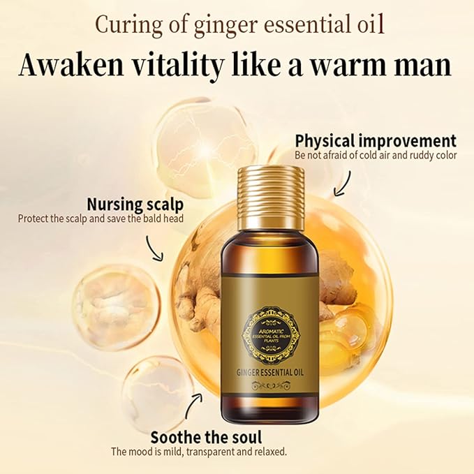 3PC (90ml) Belly Drainage Ginger Oil, Tummy Gingers Oil, Ginger Oil Drainage Massage, Ginger Essential Oil Care for Skin