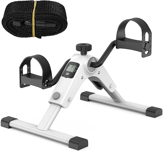 MOMODA Under Desk Bike Pedal Exerciser with LCD Display Portable Mini Exercise Bike for Arm and Leg