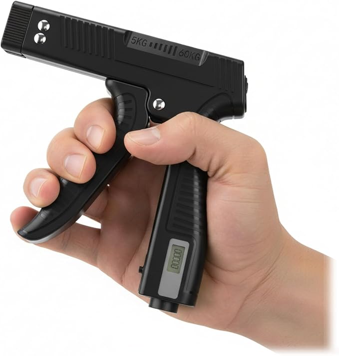 Grip Strength Trainer with Finger Exerciser, Digital Counter Adjustable Hand Grip Strengthener for strength training, recovery and muscle building
