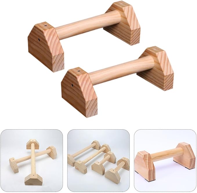 Pine Wood Push-up Holders 30cm Pair Home Fitness Equipment Strength Training Push-up Bars for Upper Body Workout at Home
