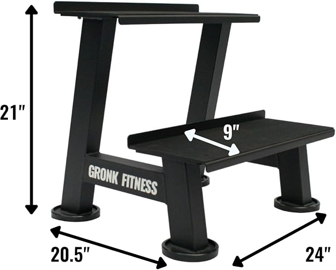 Gronk Fitness Kettlebell Rack | 2-Tier Heavy-Duty Weight Storage Shelf for Home Gym | Scratch-Resistant Padded Shelves | Organize Kettlebells, Dumbbells, and Gym Equipment | Easy Assembly