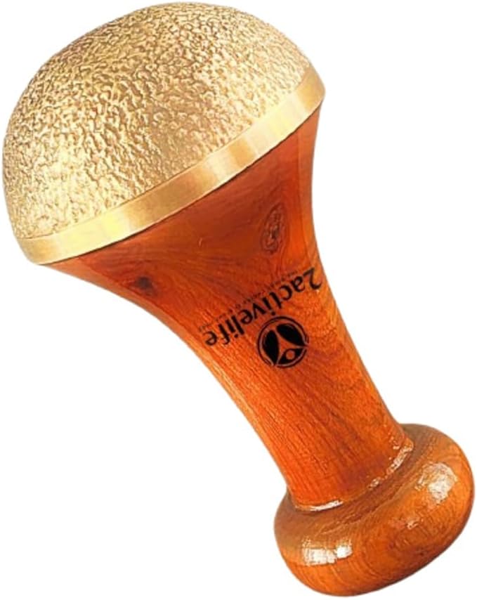 Bronze Kansa Natural Vatki Cup With Wooden Handle Ayurvedic Detox Foot Massager Relaxation For Adults, Men, Women Gifts Plantar Fasciitis Elderly Foot Massage Roller Christmas Useful Gift Ideas
