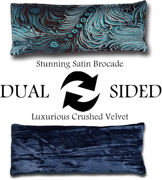 Candi Andi Handmade Luxe Serenity Eye Pillow - All-Natural Flaxseed & Lavender Scented – Weighted Eye Mask for Yoga, Meditation, Hot & Cold Therapy - Dark Turquoise - TEPL-DT