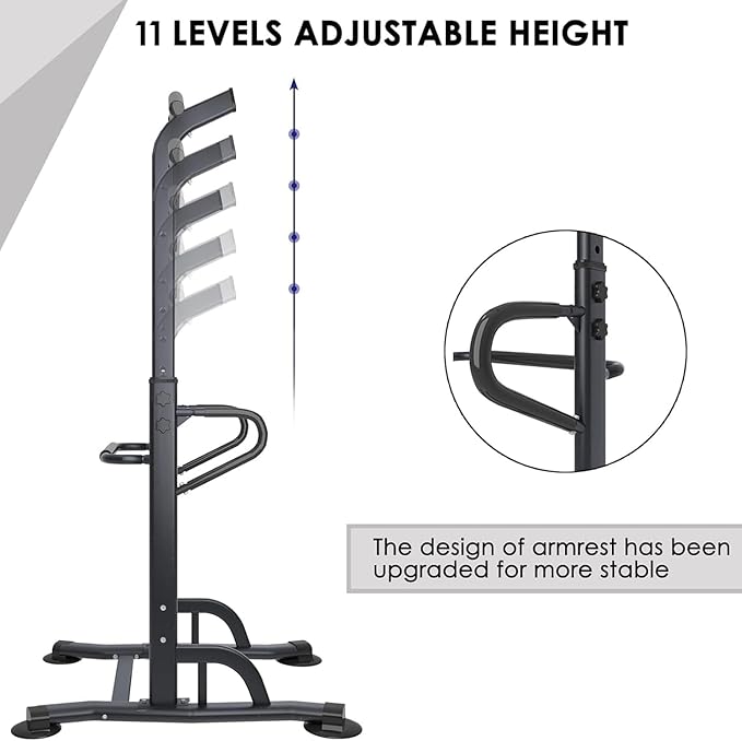 soges Power Tower Adjustable Height Pull Up & Dip Station Multi-Function Home Strength Training Fitness Workout Station