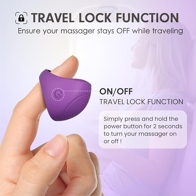 Mini Massager, Waterproof Rechargeable Portable Body Massage Ball, Multifunctional Finger Massager, Purple