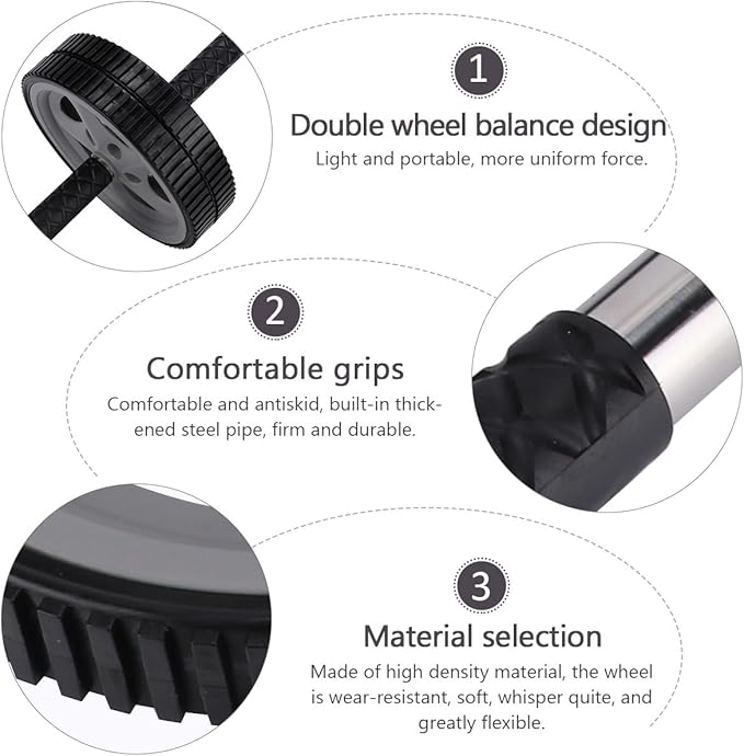 Cabilock Ab Roller Wheel Fitness Roller Wheel for Exercise Dual-wheel Design with Portable Compact Size Home Abdominal Training Equipment for Core Strength and Workout