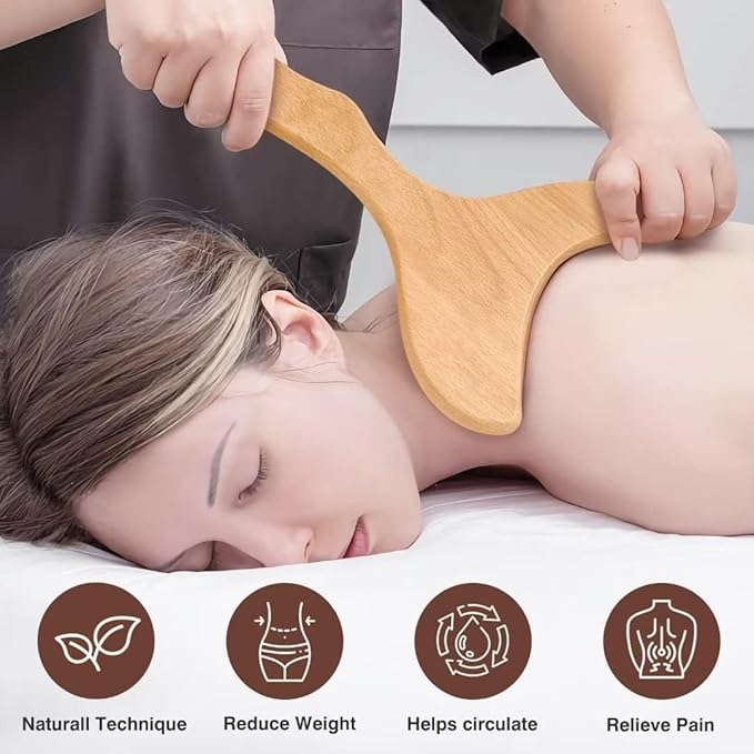 JUANWAN 10-in-1 Wood Therapy Massage Tools Gua Sha Wooden Massager for Body Shaping Massage Tool Set Wood Therapy Tools for Relieving Muscle Pain Body Lymphatic Drainage Massager Anti-Cellulite
