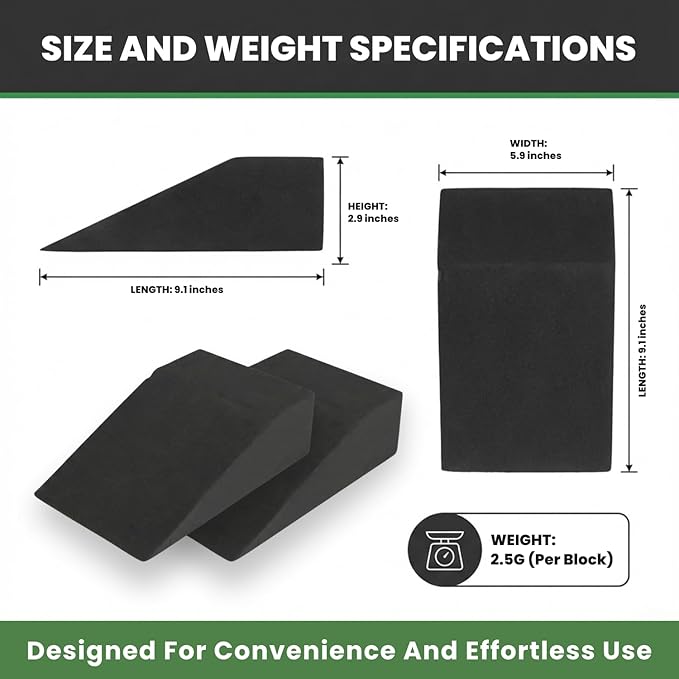 2 Pack Squat Wedge Block for Heel Elevated Squat Weightlifting Calf Stretcher Slant Board for Mobility Balance and Strength Performance