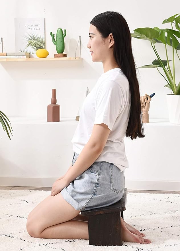 Meditation Stool, Seiza Kneeling Stool, Portable Meditation Bench, Ergonomic Rugged Suitable Monk & Llama Kneeling Meditation Bench for Seiza Zazen Yoga Meditation