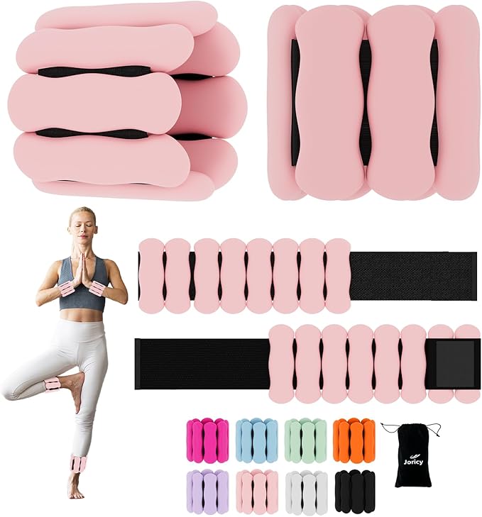 Wrist Ankle Weights for Women Men, Leg Arm Wrist Weights Bangles 1lb*2 2lb*2 Wearable Weights Pilates Weighted Bracelet for Strength Training Walking Swimming Yoga Physical Therapy