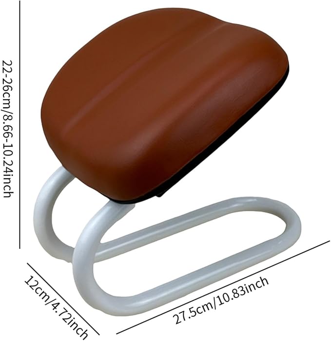Adjustable Meditation Stool Chair Ergonomic Portable Kneeling Bench Seat for Yoga Prayer Home Use Gift for Women Adults- Brown