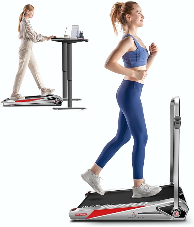 Egofit Walker Pro/Plus Smallest Under Desk Treadmill Walking Pad, Small & Compact Walking Treadmill with Fixed 5% Incline to Fit Desk Perfectly and Home & Office with APP & Remote Control