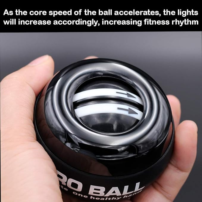 Auto-Start Wrist Power Gyro Ball with LED Lights, Wrist Strengthener and Forearm Exerciser for Stronger Arm Fingers and Muscle