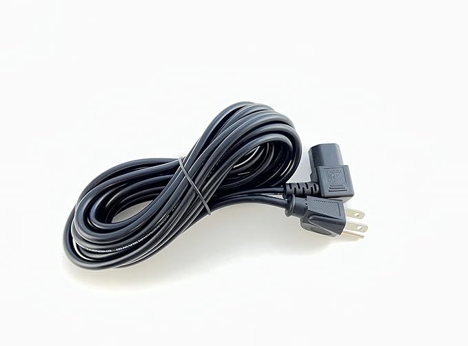 [UL Listed] OMNIHIL Extra Long 15FT L-Shaped C13 Power Cord Compatible with Vibration Platform Plate Whole Body Exercise Fitness Massager Machine Slim