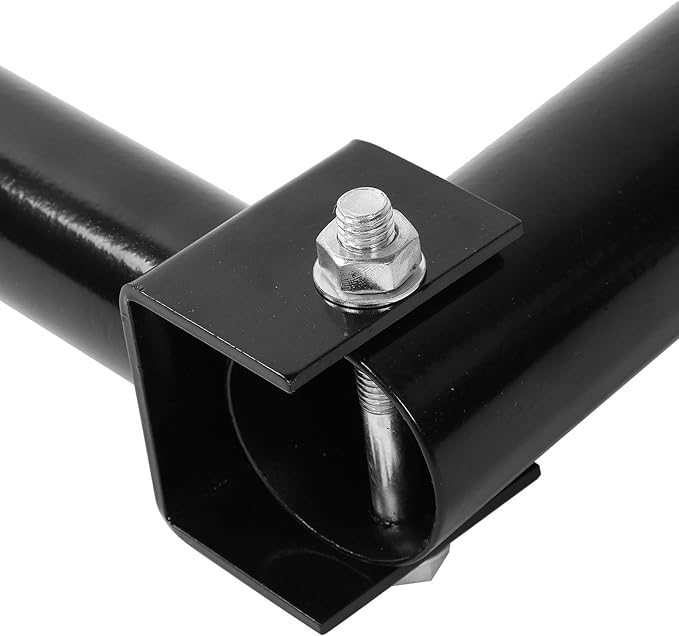 T Bar Row Attachment, 360° Rotating Steel Landmine Base for Barbell Power Core Strength Exercise Equipment for Home Gym, Black