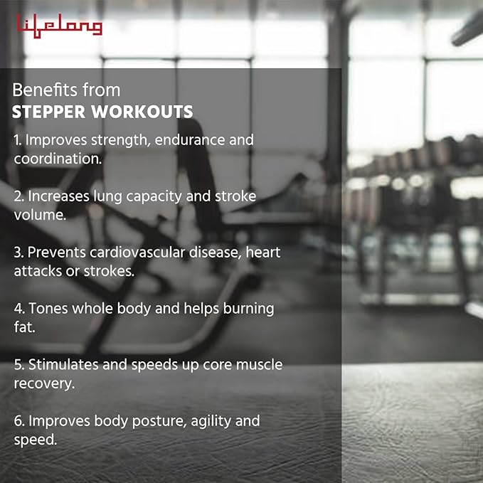 Lifelong LLAS01 Polypropylene Aerobics Stepper (Black and Red)