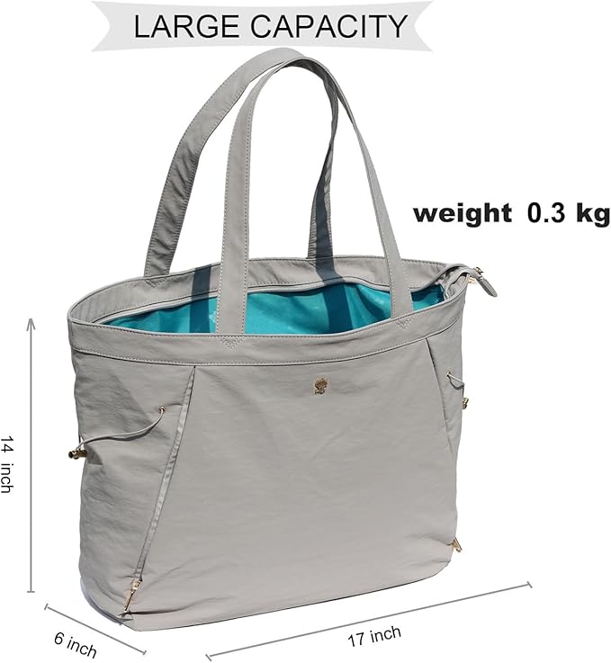 ESVAN Yoga Tote Bag for Women Shoulder Bags Drawstring for Office Workout Travel Carryall Pilates Gym and Beach