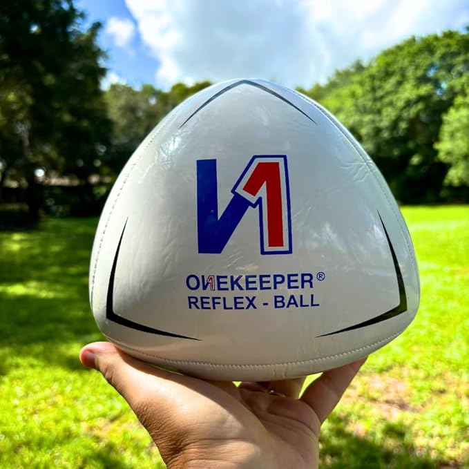ONEKEEPER Soccer Reflex & Reaction Ball - White, Orange, Blue, Pink, and Fluo Yellow, Agility and Coordination Training for Kids and Juniors (Pump Not Included)