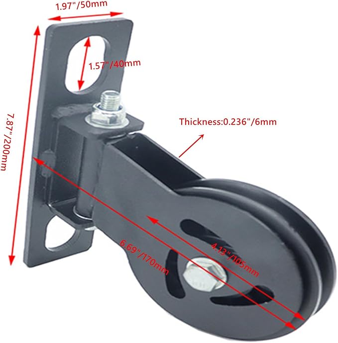MARLANG Cable Pulley System for Squat Rack 180° Rotating Pulley Attachment M14 Bolts Fits Φ16-26mm Racks Smith Machine,LAT Pulldown & Row Workouts Home Gym Strength Training