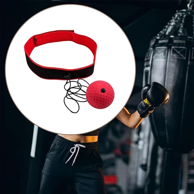 Boxing Reflex Ball Headband Set Adjustable Reaction Balls Boxing Ball on A String, Punch Fight Ball for Exercises, MMA