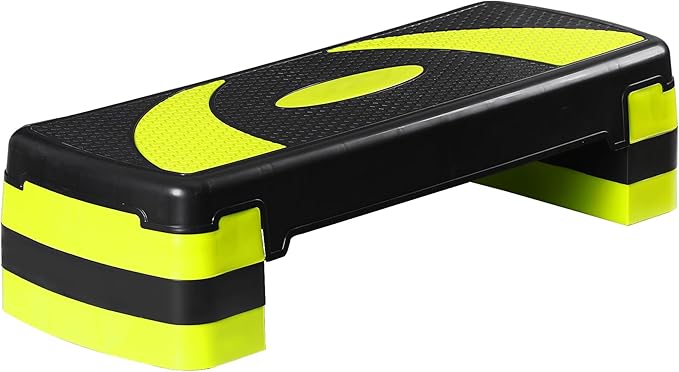 HomGarden Adjustable Workout Aerobic Stepper in Fitness & Exercise Step Platform Trainer Stepper w/Risers Adjust 4"-6''-8''