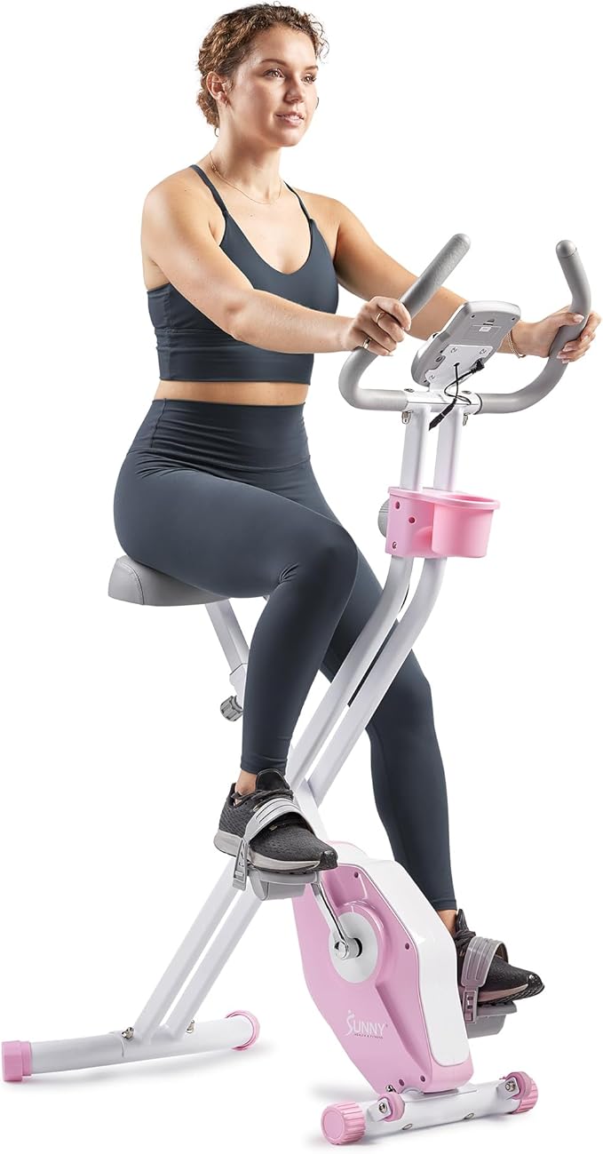 Sunny Health & Fitness Sunny Health & Fitness Smart Folding X-Bike, Portable Compact Exercise Bike for Indoor Cycling Workout, Home Cardio Training Machine, Free SunnyFit App Bluetooth Connect