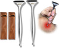 NHO 2-in-1 Acupuncture Pen,Fascia Blaster for Pain Relief, Stainless Steel Gua Sha Scraper & Acupressure Massage Pen, Dual-Ended Fascia Release Tool for Muscle, Neck, Face, Plantar Fasciitis Relief