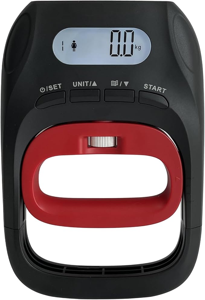 Grip Strength Tester Trainer, LCD Hand Dynamometer with 19-User Memory, Max 400lbs/180kg Capacity, Suitable for Sport Home Gym Use