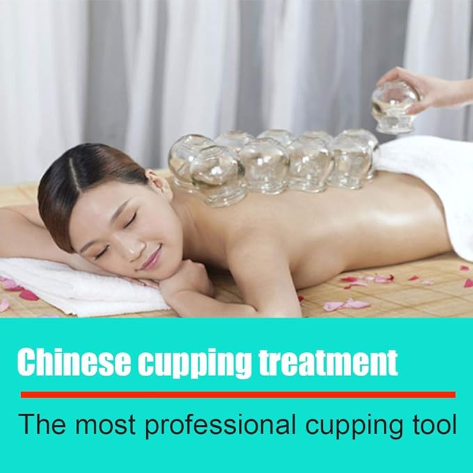 Cupping Therapy Sets,14 Cups Thick Chinese Acupoint Glass Cupping Therapy Set for Professionals,for Massage Back and Relieve Fatigue
