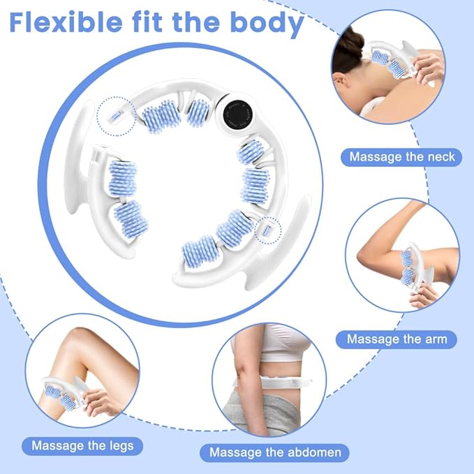 Cellulite Massage Tool, Lymphatic Drainage Cellulite Remover for Legs, Anti-Cellulite Massager with Detachable Roller Handles for Thighs, Legs & Buttocks(Color:Blue)