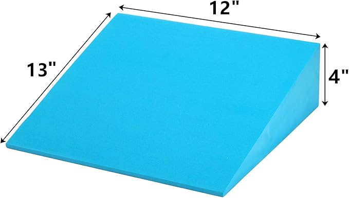 DEAYOU 2 Pack Yoga Foam Wedge, 13" EVA Foam Calf Stretch Slant Board for Lower Leg Strength Improve, Squat Wedge Incline Block for Workout, Exercise, Heel, Foot, Knee Pad, Wrist Back Support (Blue)