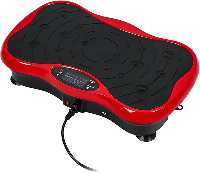 Vibrating Plate Machine, Power Waver Vibration Plates Exercise Machines for Lymphatic Drainage Whole Body Vibration Plate Machine with Resistant Band, Weight Loss Shaping Toning Home Gym Equipment