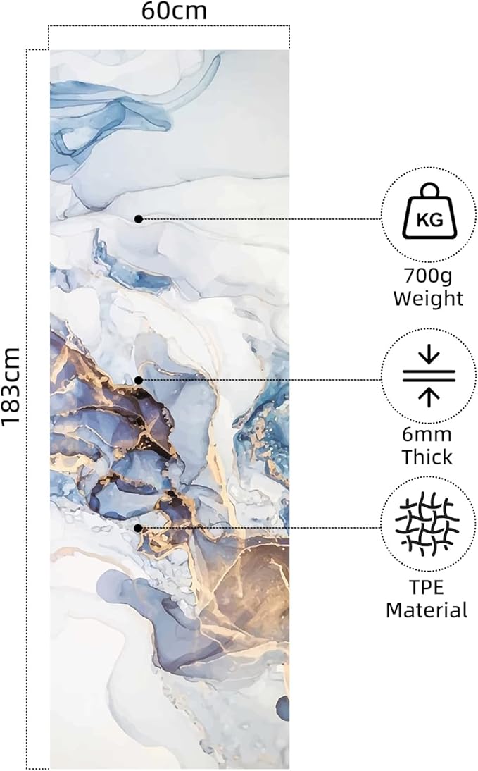 FOLAI Extra Thick Yoga Mat 6mm，pilates mat thick - Non-Slip Exercise Mat for HIIT, Pilates & Home Workouts & Workout with Free Carry Strap