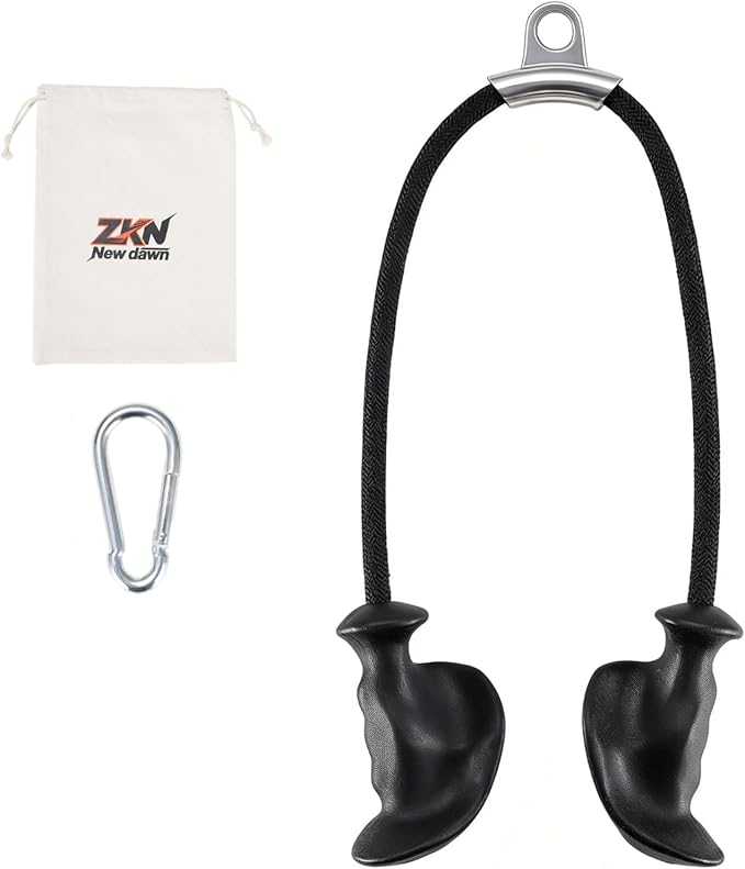 Tricep Rope Pull Down Attachment with Ergonomic Handles,Triceps Rope for Cable Machine Pulley System,Home Gym Accessories