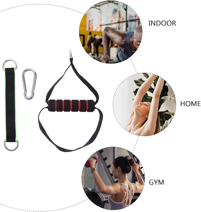 Fitness Handle Resistance Band Grip, Dual-Purpose Workout Pull-up Exercise Handles for Strength Training, Sturdy Attachment for Cable Machines and Home Gym Use