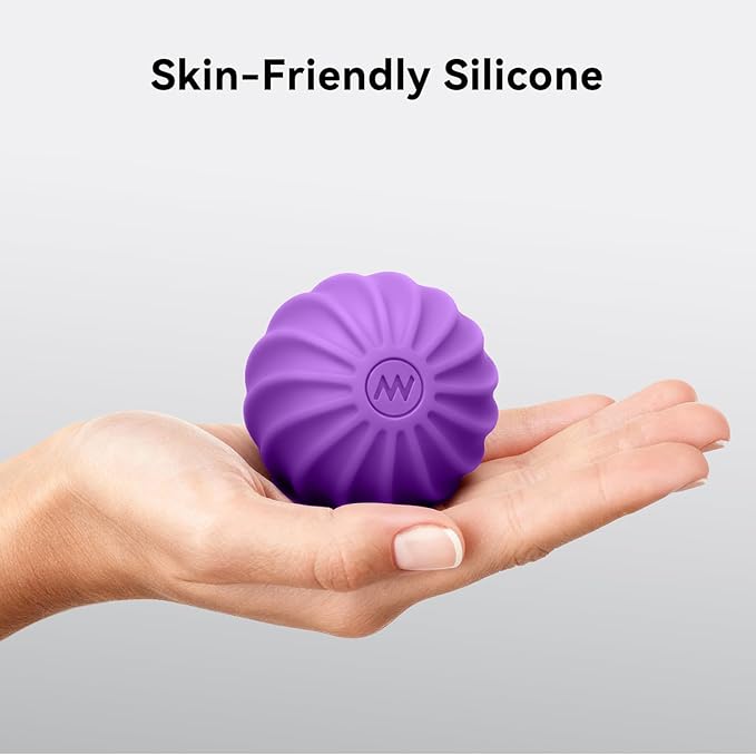 2.4" Mini Electric Vibrating Massage Ball, 10-Speed Fitness Yoga Massage Roller for Palm, Hand, Foot, Leg, Neck, Back, Multi-Directional Massage Ball (Violet)