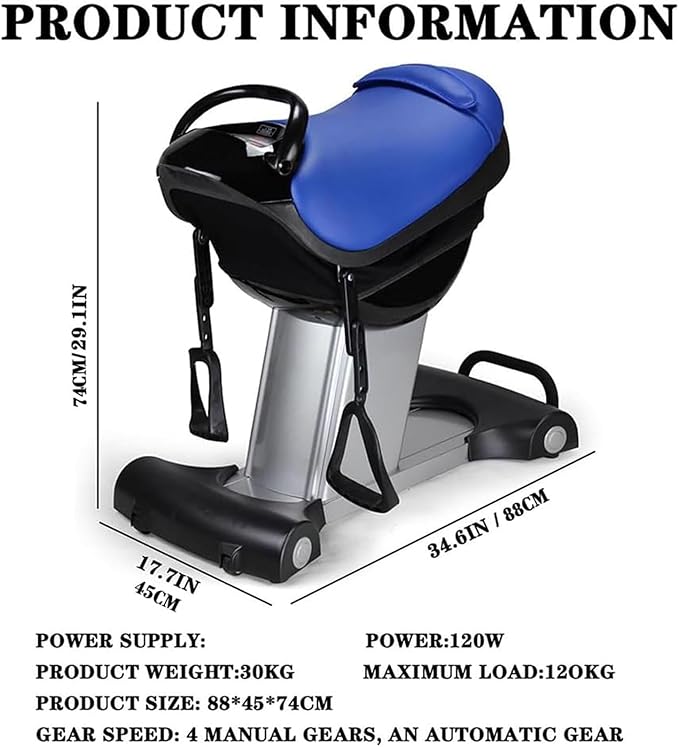Electric Horse Riding Machine, Hip Training Vibration Rider, Indoor Plug-in Vibration Platform, Home Gym Exercise Machine, Fitness Equipment (Black )
