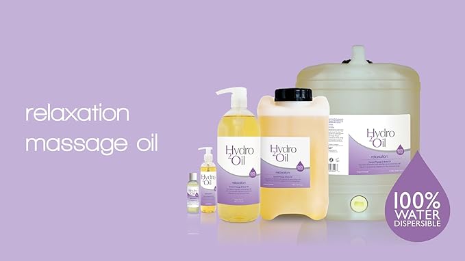 Hydro 2 Oil Relaxation Massage Oil 33.8 fl oz - Water Dispersible Formula with a Strong Lavender Scent for The Ultimate Relaxing Massage