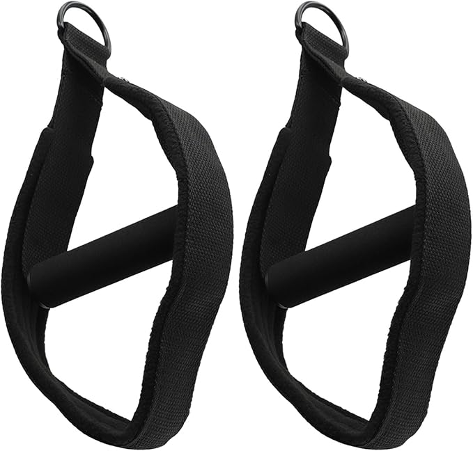 Double Loop Pilates Foot Straps for Reformer Equipment, D For Ring Pilates Resistance Bands with Non-Slip Texture, Portable Pilates Exercise Straps, 2-Pack Black