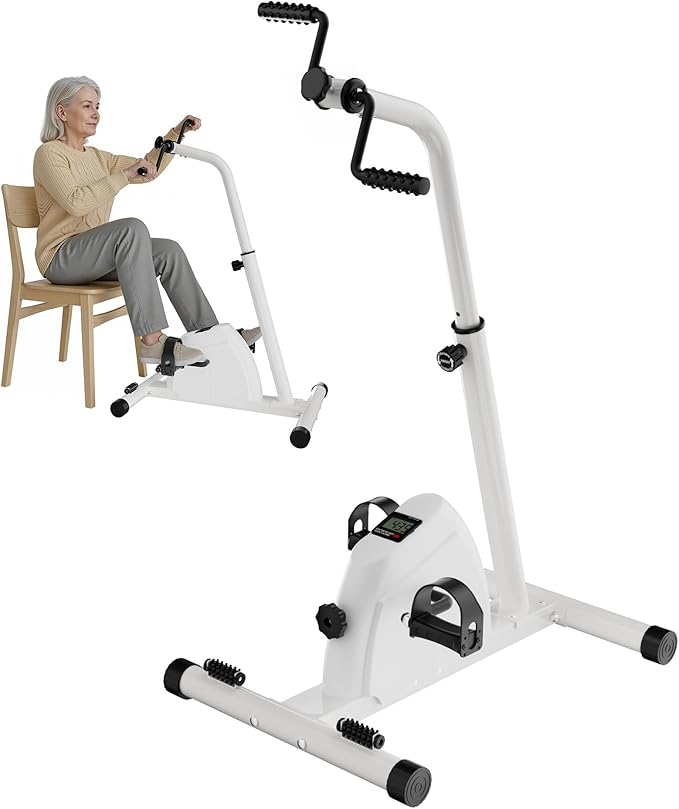 Arm Leg Pedal Exerciser Bike Hand Arm Leg and Knee Peddler Adjustable Fitness Equipment for Seniors Cardio Exercise
