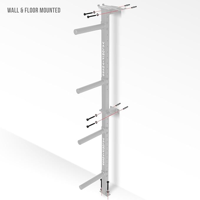 Valor Fitness Wall Mounted Weight Plate Storage Holder/Rack for Bumper Plates and Olympic Weight Plates