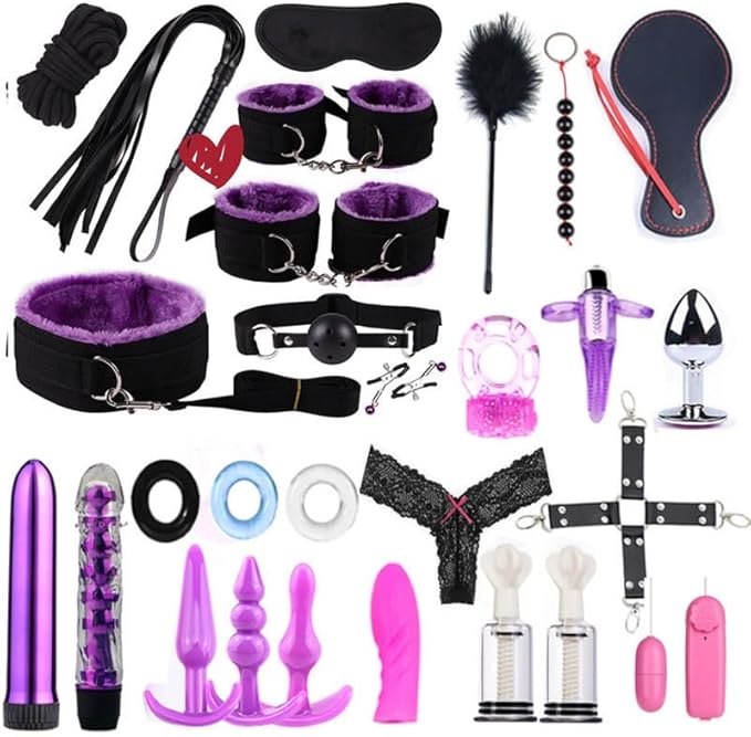 Fashion 28 Piece Purple Nylon Leather Fitness Set, Pilates Equipment, Wrist and Hip Fun Yoga Supplies, Cosplay Accessories, Couple Gifts