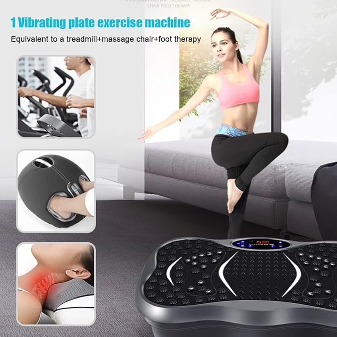 Vibration Plate Exercise Machine,99 Intensity Levels, Home Vibration Fitness Trainers - Whole Body Workout Fitness Vibration Platform - with Resistance Bands