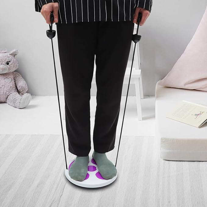 VOSAREA Waist Twisting Disc Fitness Twisting Board Plastic Slimming Machine with Rope, Purple Waist and Abdominal Exercise Equipment for Personal Core Strength Training