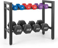 Dumbbell Rack 2 Tier 19.7 IN Adjustable Weight Rack For Home Gym, 300LB Total Capacity, 150LB Per Shelf Heavy Duty Dumbbell And Kettlebell Storage Stand, Stable Space Saving Rack (Rack Only)