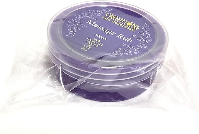 Creation Spa Essentials, Massage Rub, Night with Ginger Oil & Chili Oil, Size 50g (Pack of 1), Purple