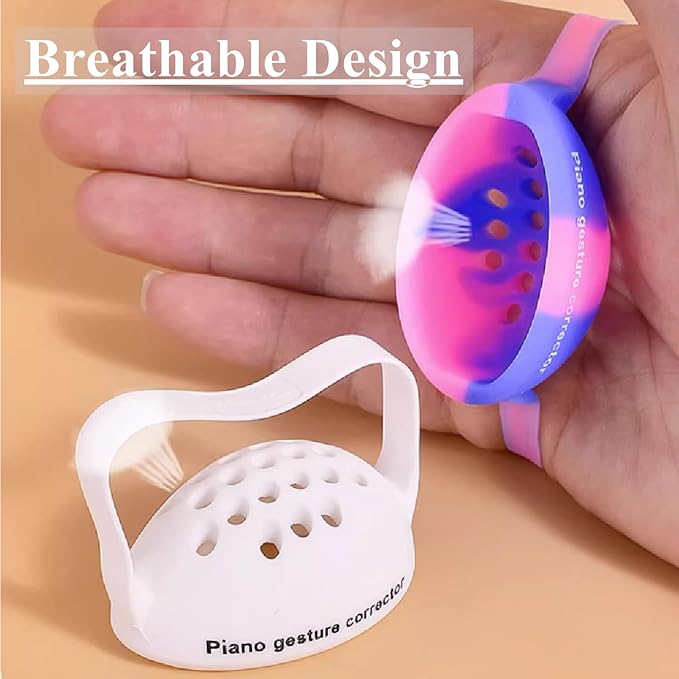 Piano Finger Trainer Ball Hand Corrector Finger Exercisers Posture Correction Tool Round Shape Semi Sphere Silicone Finger Training Ball for Beginners 2Pcs（Multi-colored）