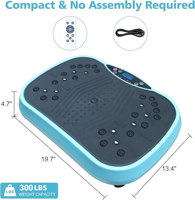 Vibration Plate Exercise Machine, Whole Body Workout Equipment for Weight Loss, Vibrate Fitness Platform Waver Vibration Platform Machines 300 Lbs Capacity for Home Fitness Full Body Shaker