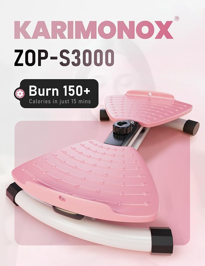Waist Twister Machine Exercise, Ab Twist Board with Smart LED Digital Counter, Supports 300 lbs, Noiseless, Anti-Slip, Compact Portable for Home Gym Workout Equipment