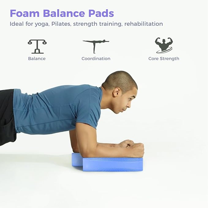 3PCS Foam Balance Pad, Cushion for Physical Therapy and Rehabilitation, Trainer Foam for Exercise, Workouts, Yoga, Pilates, Balance Training Pads